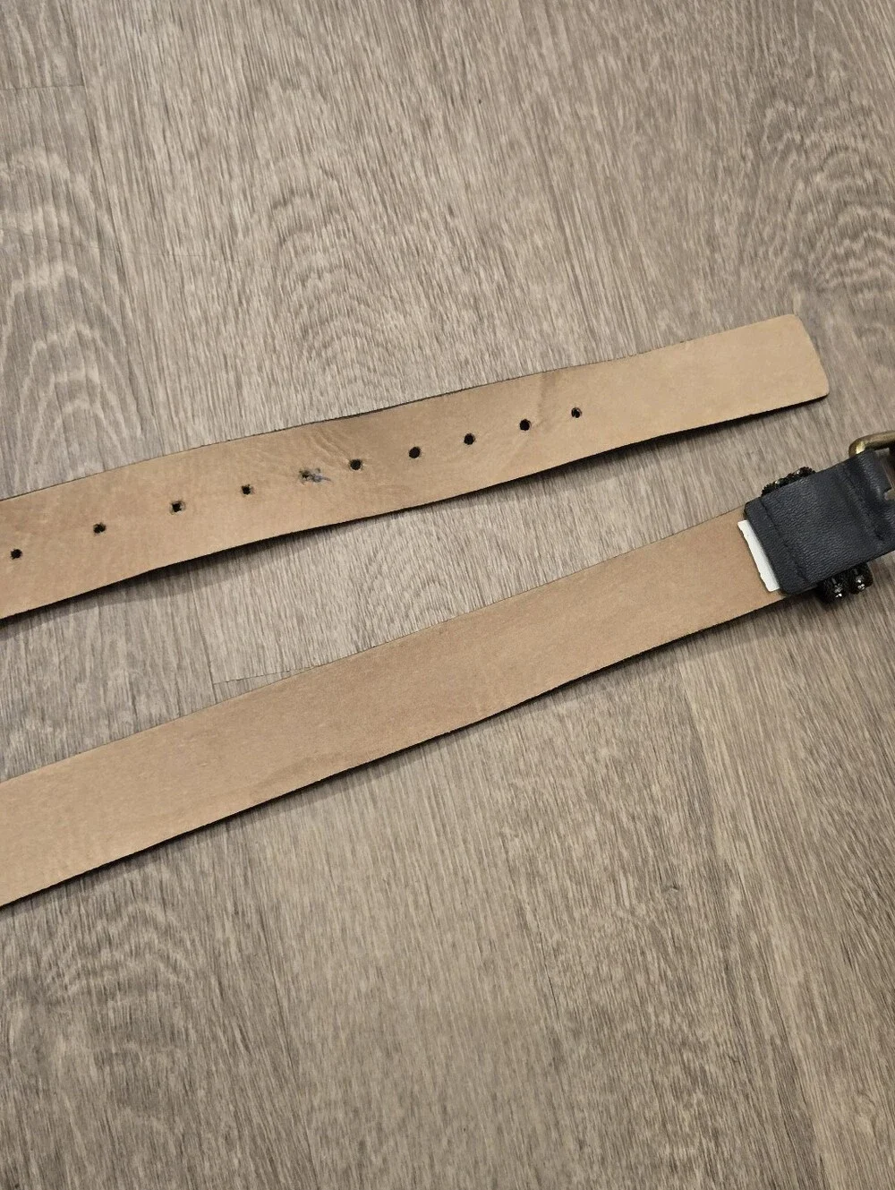 Womens DARK brown Leather Belt Y2k McBling Crstal Studs Western 34
